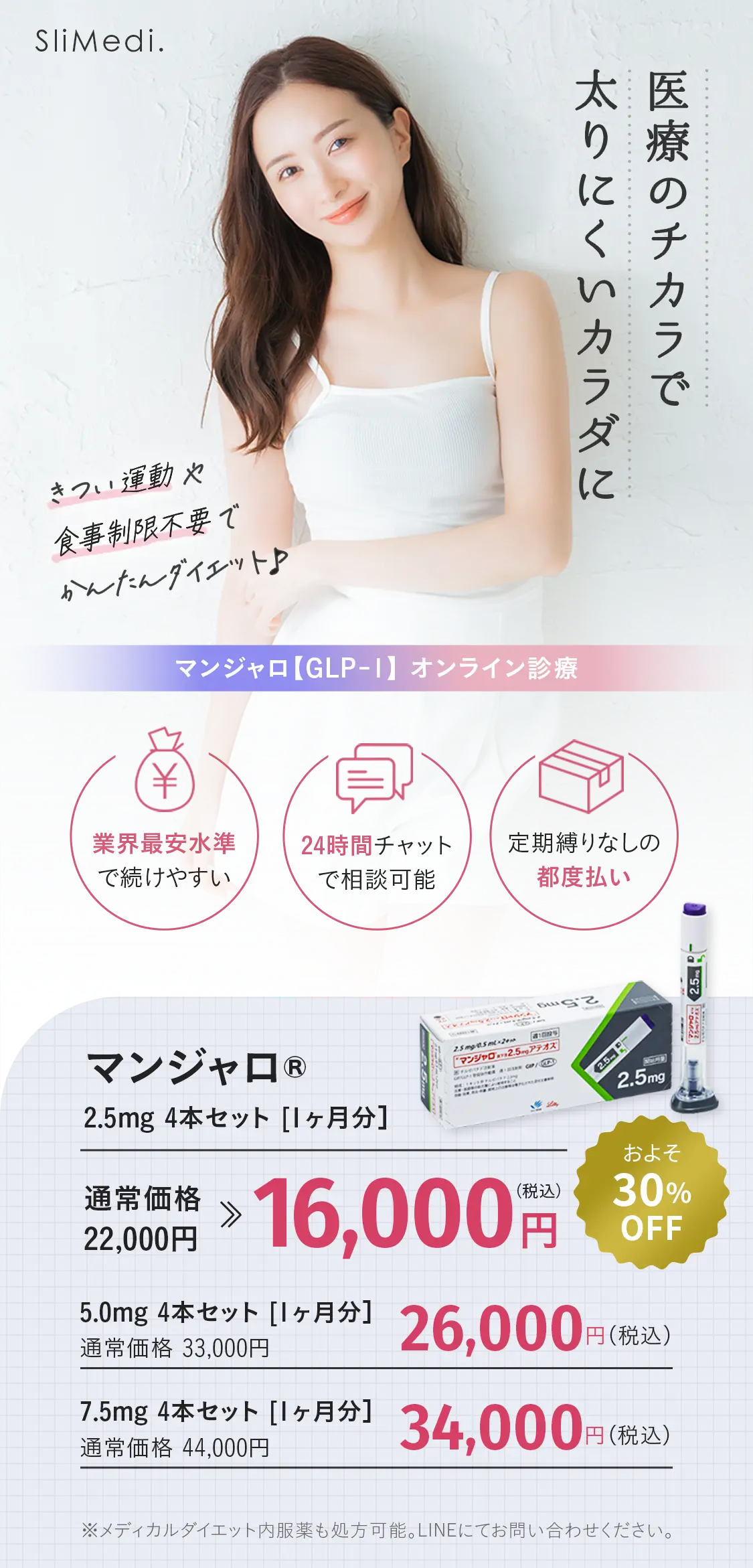 マンジャロ【GLP-1】オンライン診療
