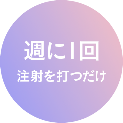週に1回注射を打つだけ